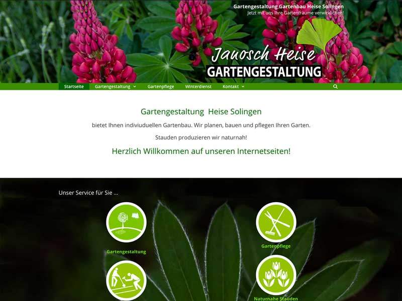Webdesign für Gartengestaltung Heise Solingen