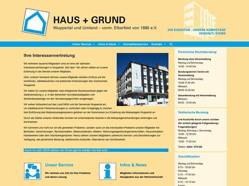 Webdesign für Haus& Grund