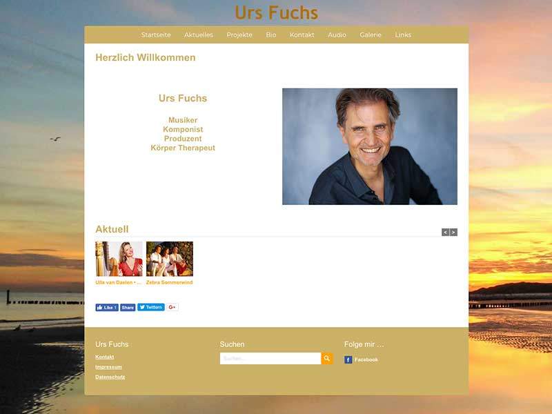 Webdesign für Urs Fuchs Musiker / Therapeut