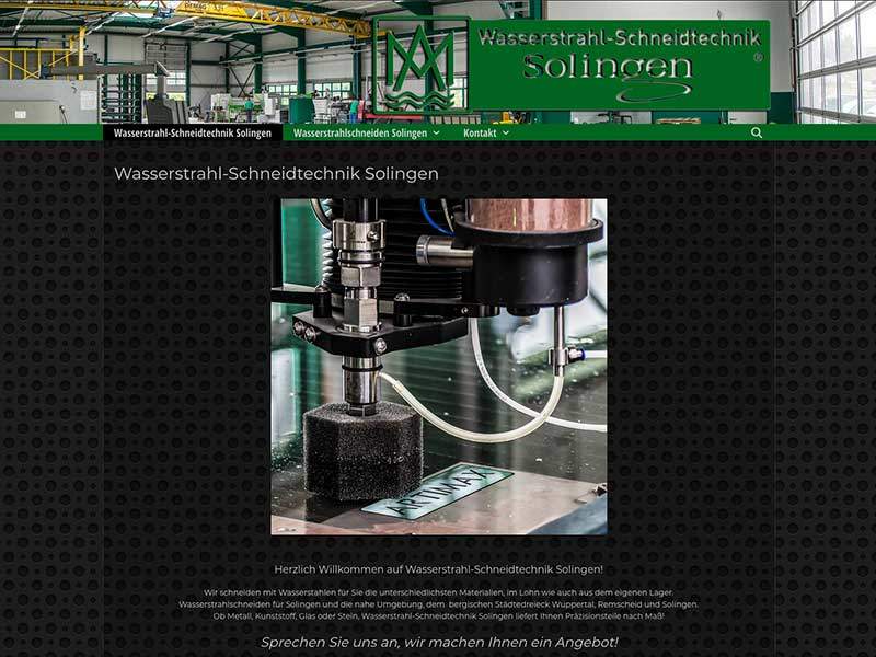 Webdesign für Wasserstrahlen Solingen